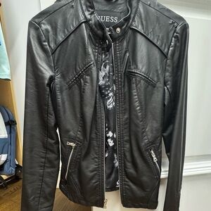 Guess Black Faux Leather / Pleather Jacket